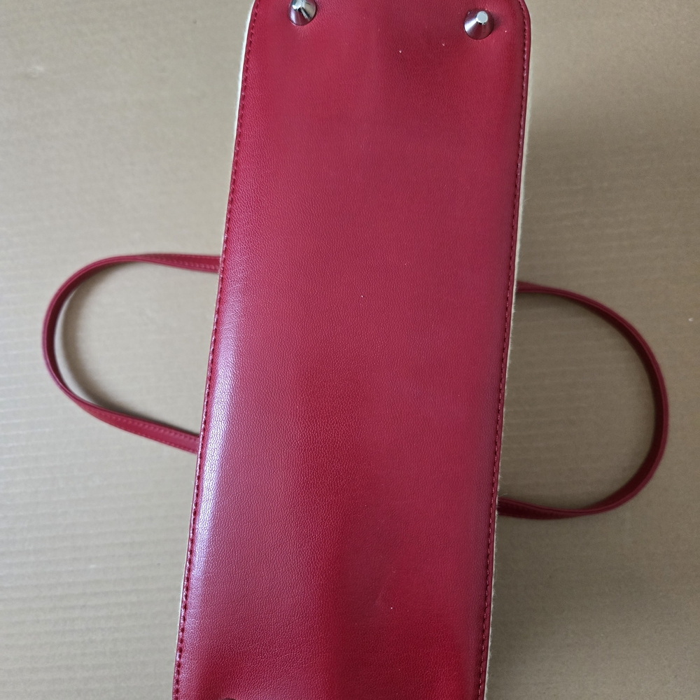 Isabella Fiore Red and Cream Floral Satchel - Picture 7 of 8